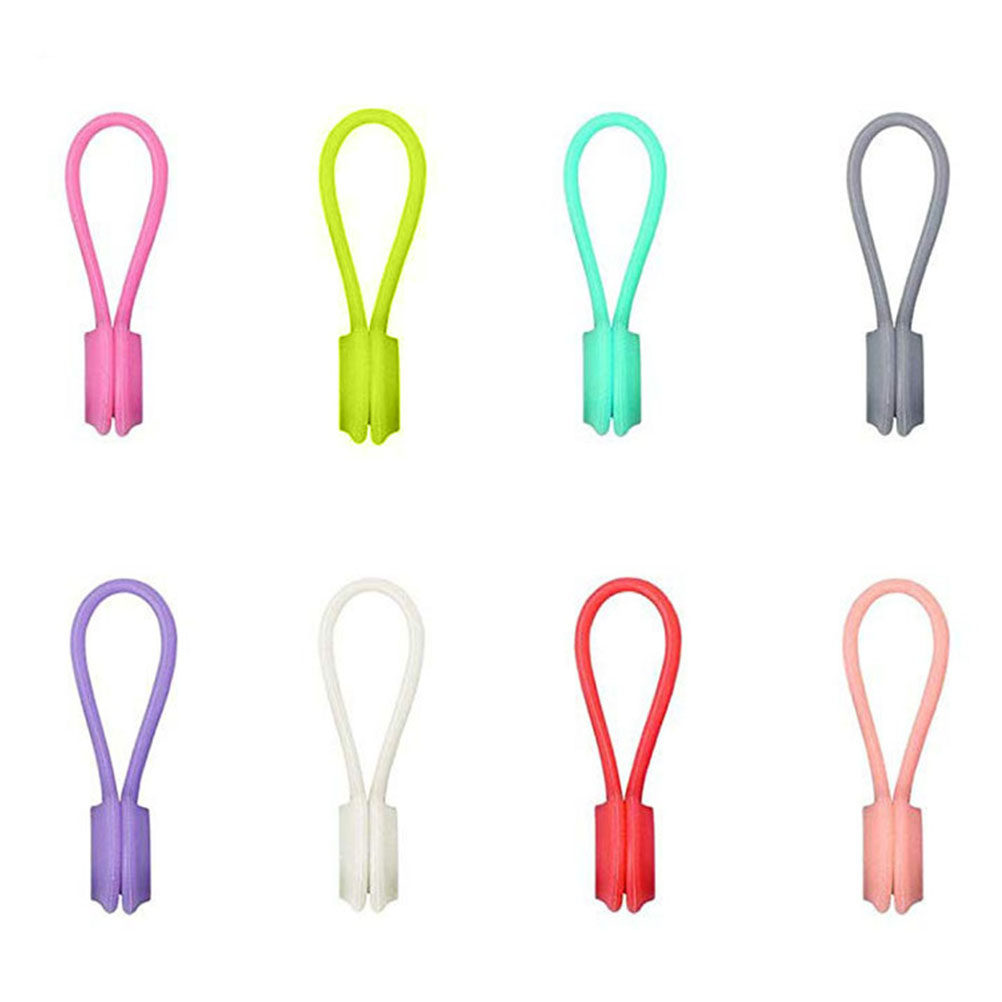 Cable Winder Keychain - 8Pcs Magnetic Earphone Bobbin Winders Silicone