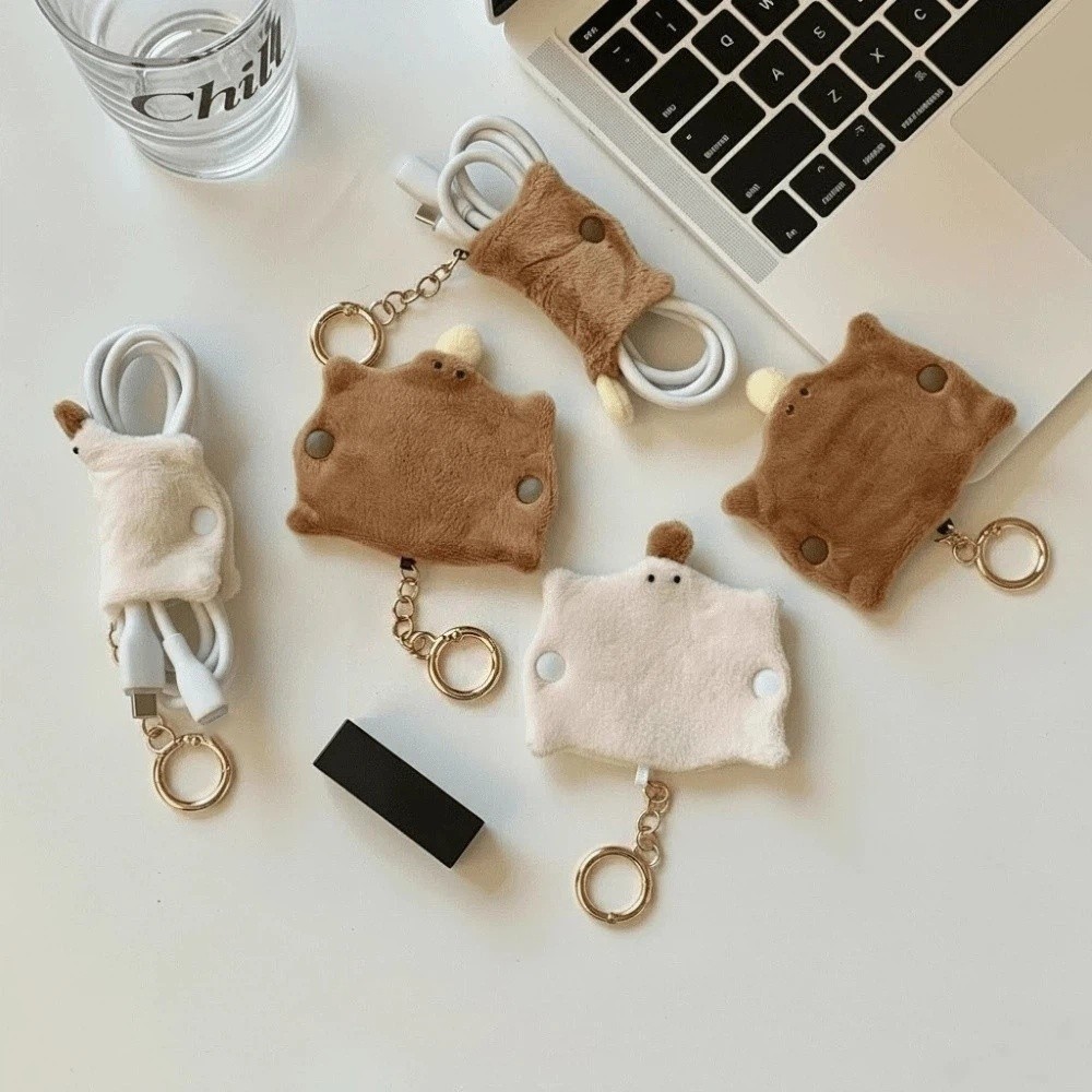 Cable Winder Keychain - Plush Platypus Data Cable Organizer Anti