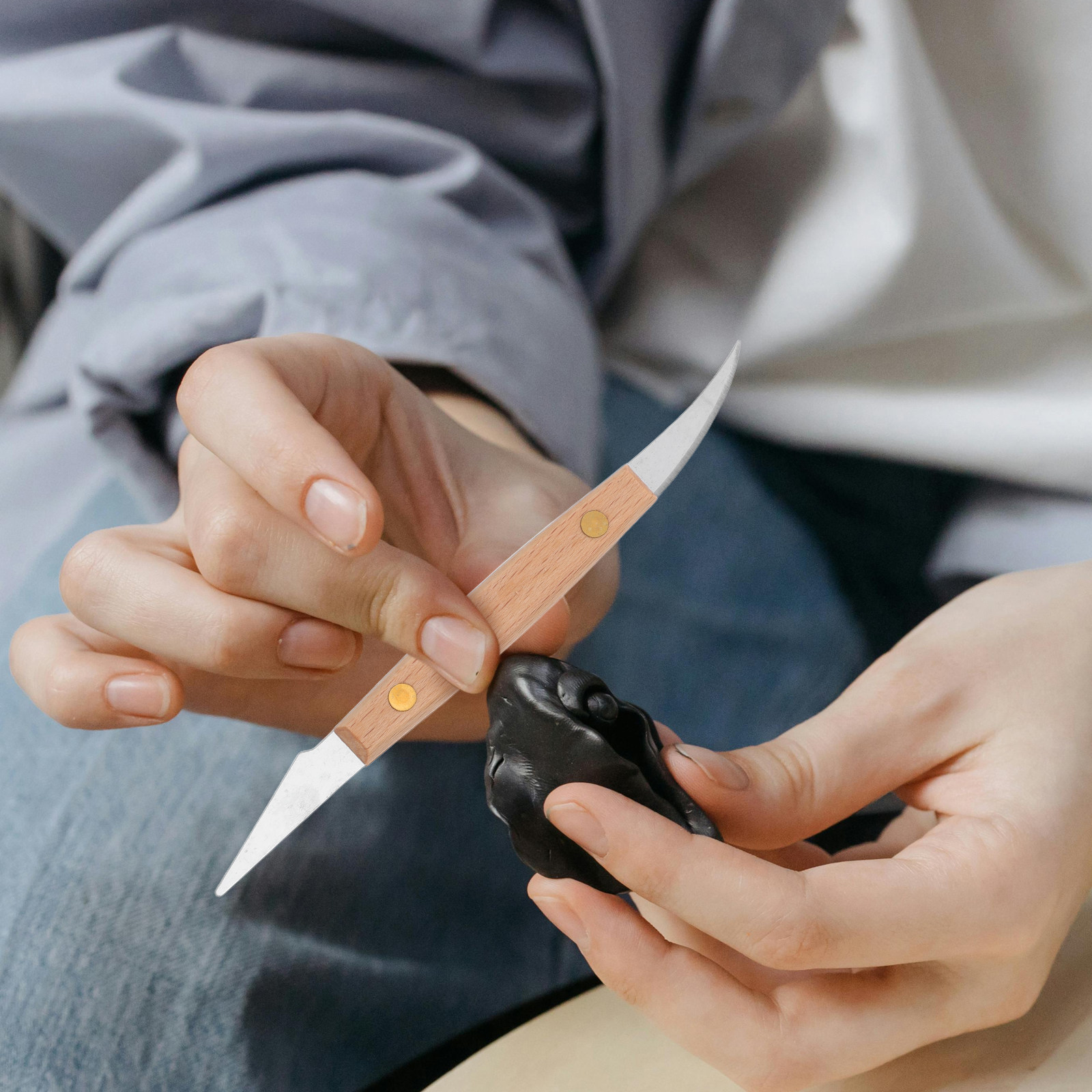 Double-Sided Wooden Handle Pot - Pocket Knife Ceramic ulasan dan harga
