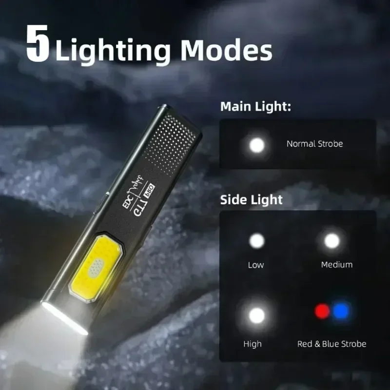 Mini LED Flashlight USB C Rech - Keychain Flashlight ulasan dan harga