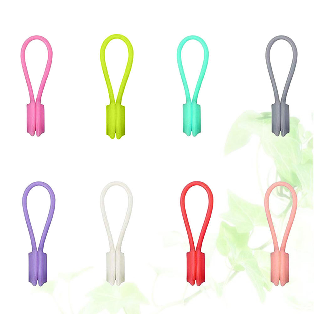 8Pcs Magnetic Earphone Bobbin  - Cable Winder Keychain ulasan dan harga