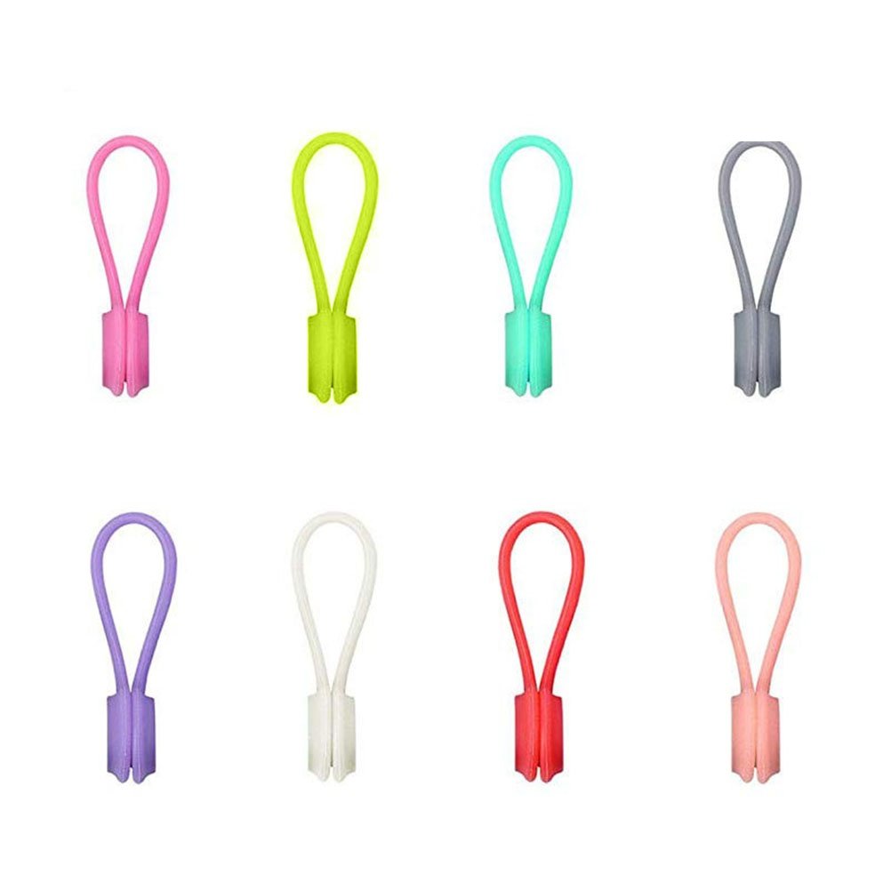 8Pcs Magnetic Earphone Bobbin  - Cable Winder Keychain ulasan dan harga