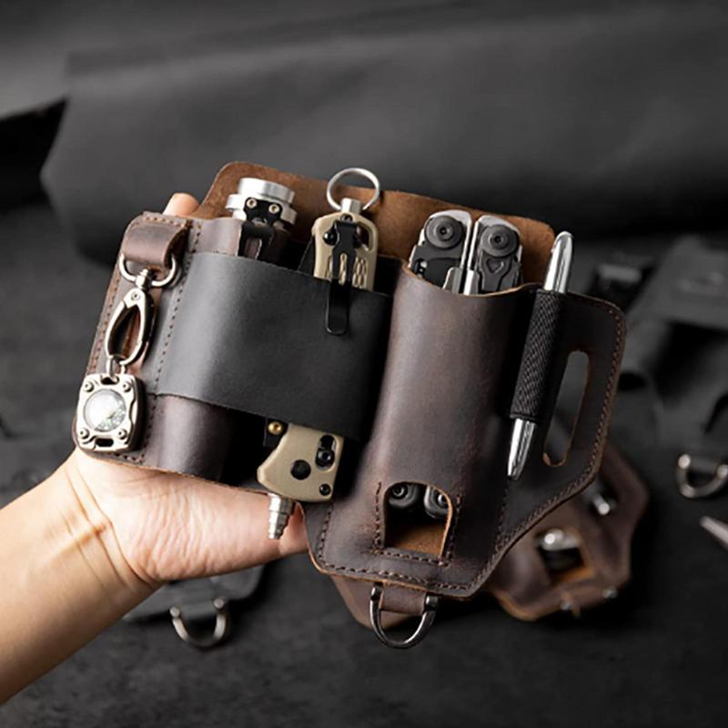Men Leather EDCs Organizer She - Edc Carry Flashlight ulasan dan harga