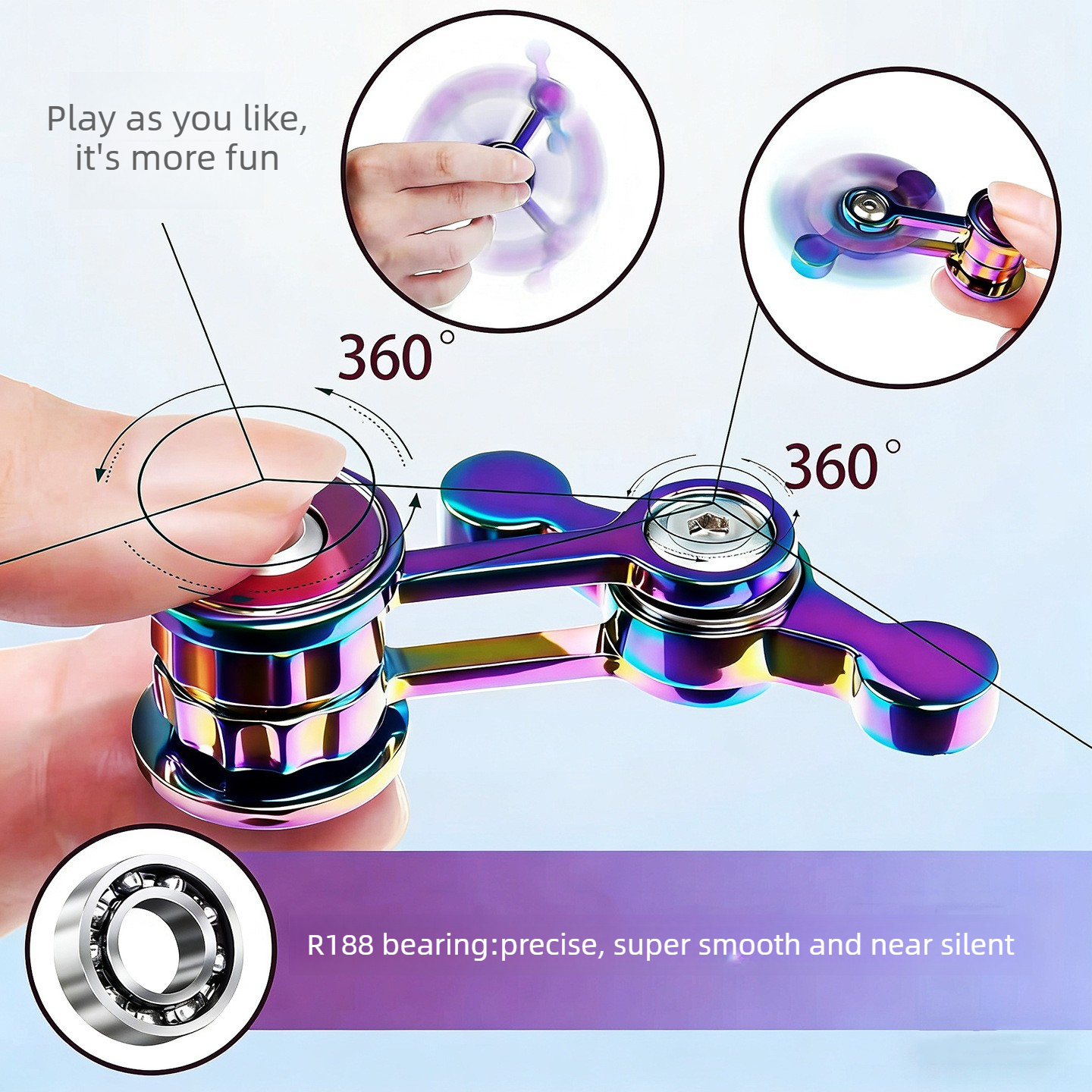 Metal Rainbow Fidget Spinner S - Fidget Spinner Bearing ulasan dan harga