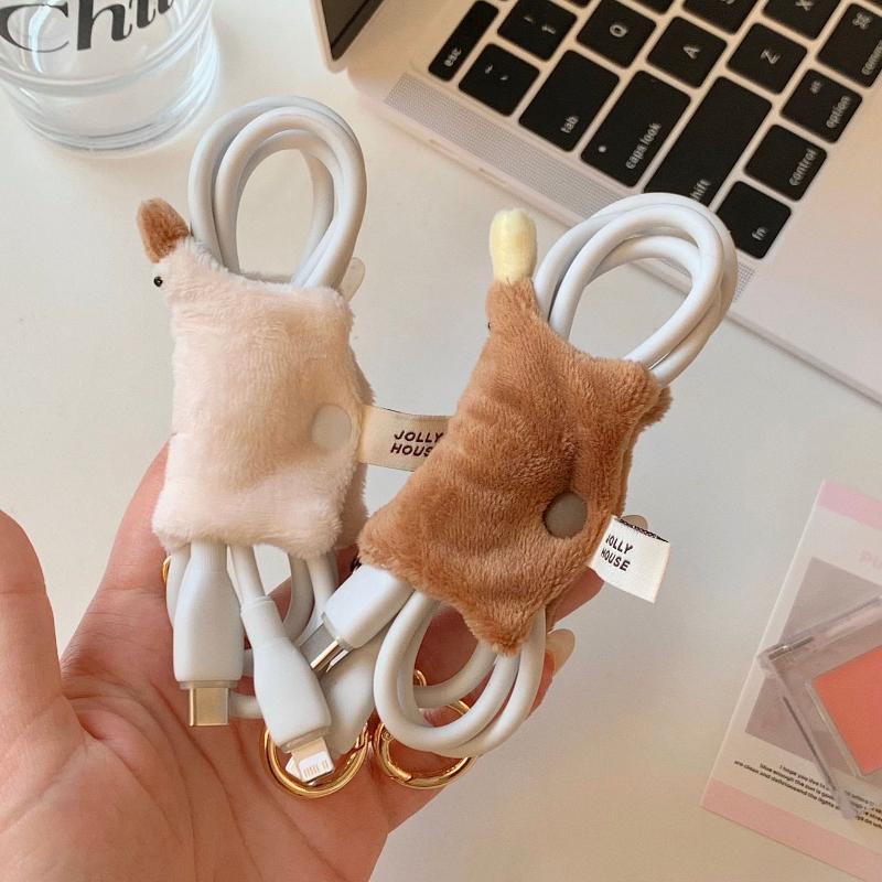 Lovely Fluffy Duck-bill Cable  - Cable Winder Keychain ulasan dan harga