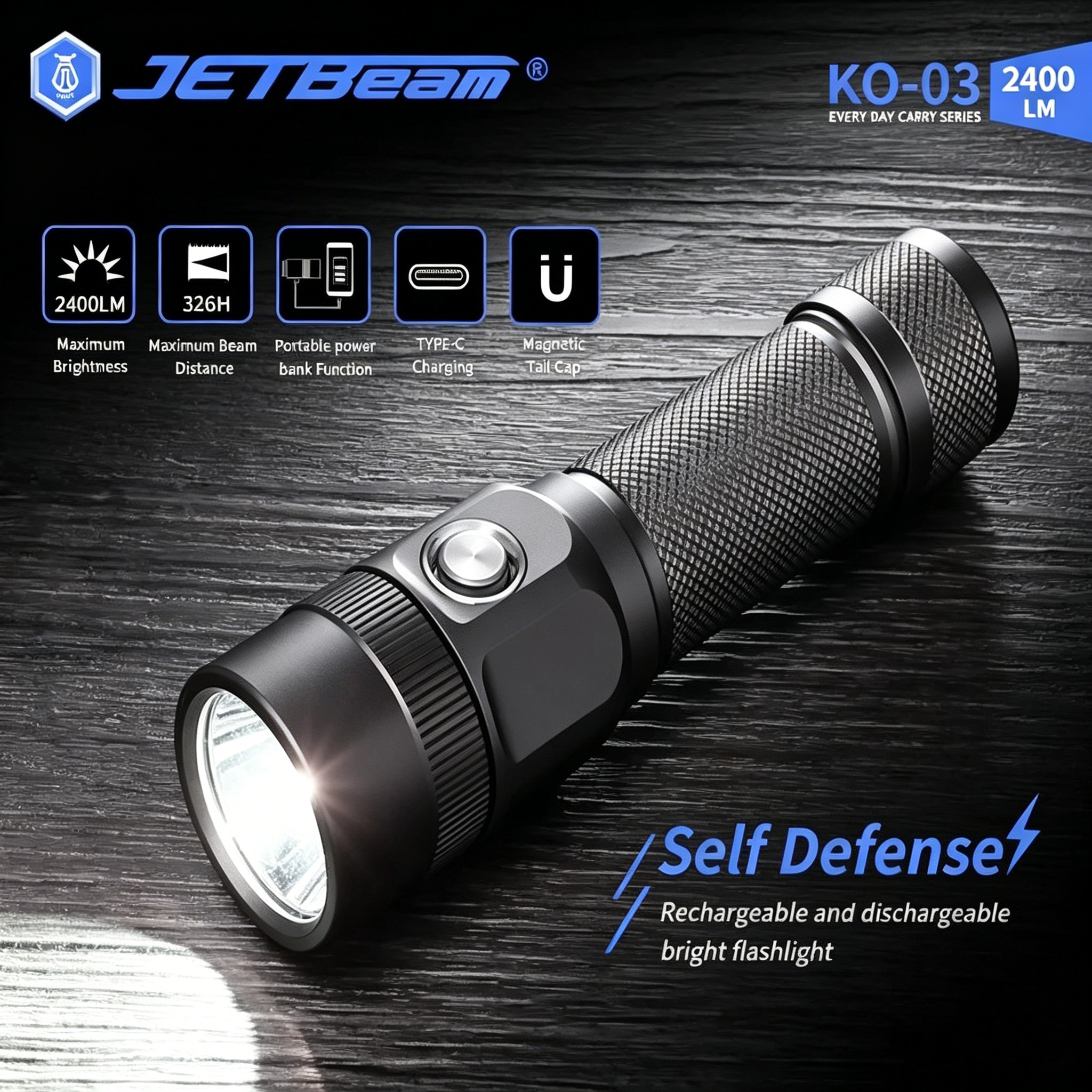 Jetbeam KO-03 EDC Flashlight 2 - Edc Carry Flashlight ulasan dan harga